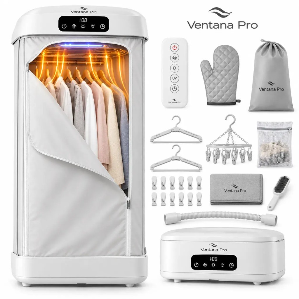 Secador de roupa portátil Ventana Pro eléctrico